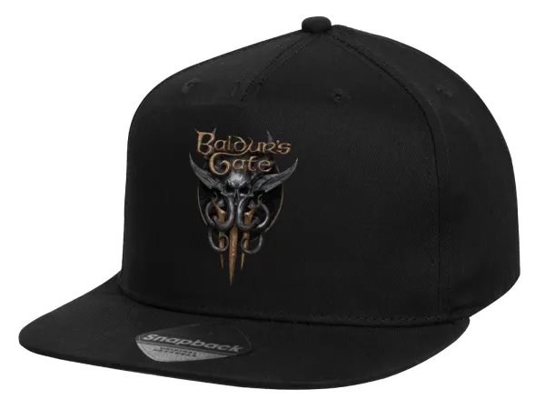 Baldur's Gate — Children's Flat Snapback Hat, Black (100% COTTON, CHILD, UNISEX, ONE SIZE)