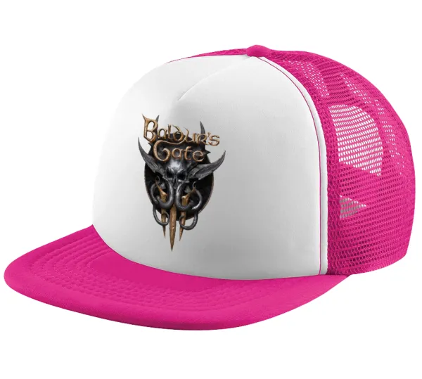 Baldur's Gate — Child's Soft Trucker Hat with Pink/White Mesh (POLYESTER, CHILD, ONE SIZE)