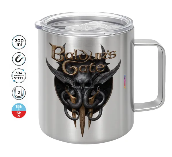 Baldur's Gate — Κούπα Ανοξείδωτη διπλού τοιχώματος 300ml με καπάκι διατήρησης θερμοκρασίας