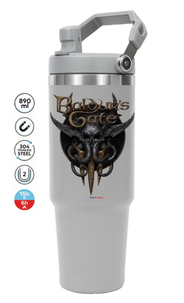 Baldur's Gate — GREY Travel Tumbler with Handle 890ml