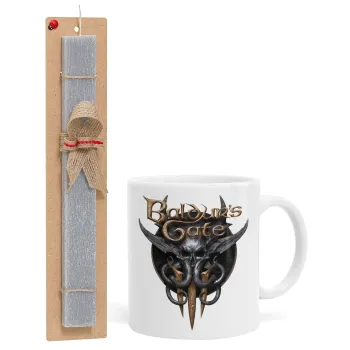 Baldur's Gate, Easter Set, Ceramic Cup (330ml) & Easter aromatic flat candle (30cm) (GRAY)