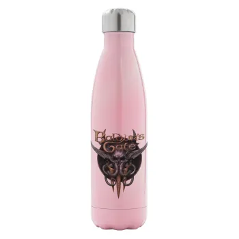 Baldur's Gate, Metal mug thermos Pink Iridiscent (Stainless steel), double wall, 500ml