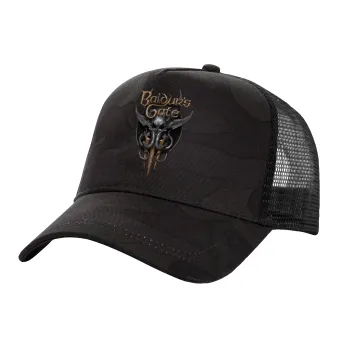 Baldur's Gate, Adult Structured Trucker Hat, with Mesh, Dark Army (100% COTTON, ADULT, UNISEX, ONE SIZE)