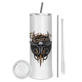 Baldur's Gate, Tumbler stainless steel 600ml, with metal straw & cleaning brush