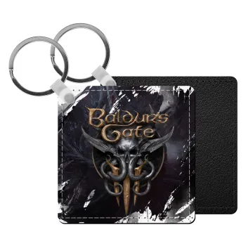 Baldur's Gate, Μπρελόκ Δερματίνη, τετράγωνο ΜΑΥΡΟ (5x5cm)