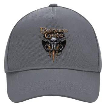 Baldur's Gate, Ultimate Adult Hat Grey, (100% COTTON DRILL, ADULT, UNISEX, ONE SIZE)