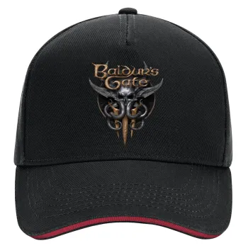 Baldur's Gate, DRILL Adult Ultimate Hat BLACK/RED, (100% COTTON, ADULT, UNISEX, ONE SIZE)