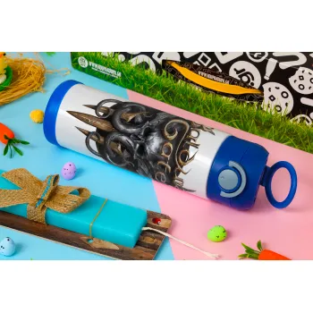 Baldur's Gate, Easter candle, Childrens hot water bottle, stainless steel, with safety straw, BLUE (500ml)