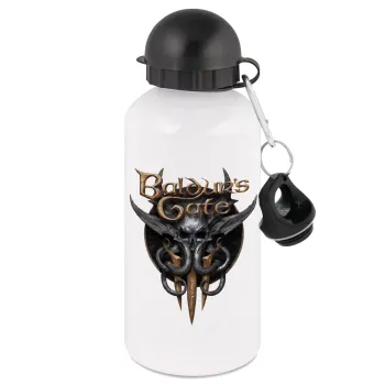 Baldur's Gate, Metal water bottle, White, aluminum 500ml