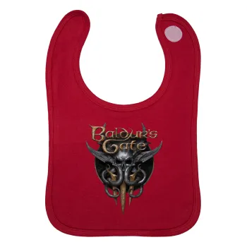 Baldur's Gate, Σαλιάρα με Σκρατς Κόκκινη 100% Organic Cotton (0-18 months)