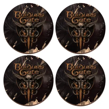 Baldur's Gate, ΣΕΤ x4 Σουβέρ ξύλινα στρογγυλά plywood (9cm)