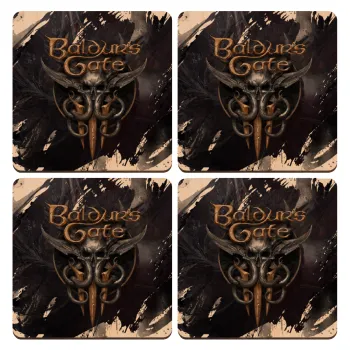 Baldur's Gate, ΣΕΤ x4 Σουβέρ ξύλινα τετράγωνα plywood (9cm)