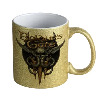 Baldur's Gate, Κούπα Χρυσή Glitter που γυαλίζει, κεραμική, 330ml