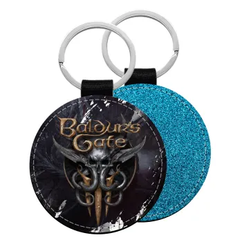 Baldur's Gate, Μπρελόκ Δερματίνη, στρογγυλό ΜΠΛΕ (5cm)