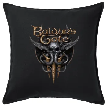 Baldur's Gate, Μαξιλάρι καναπέ Μαύρο 100% βαμβάκι, περιέχεται το γέμισμα (50x50cm)