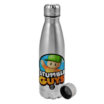 Stumble Guys, Metallic water bottle, stainless steel, 750ml
