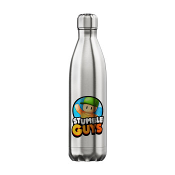 Stumble Guys, Μεταλλικό παγούρι θερμός Inox (Stainless steel), διπλού τοιχώματος, 750ml