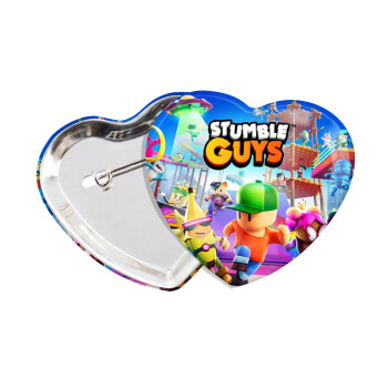 Stumble Guys, Κονκάρδα παραμάνα καρδιά (57x52mm)