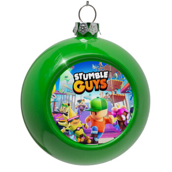 Stumble Guys, Green Christmas tree ornament bauble 8cm