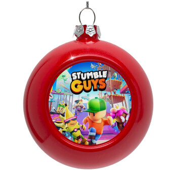 Stumble Guys, Red Christmas tree ornament bauble 8cm