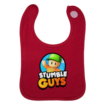 Stumble Guys, Σαλιάρα με Σκρατς Κόκκινη 100% Organic Cotton (0-18 months)