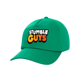 Stumble Guys, Children's Baseball Cap, 100% Cotton Twill, Green (COTTON, CHILDREN'S, UNISEX, ONE SIZE)