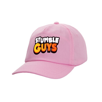 Stumble Guys, Καπέλο παιδικό casual μπειζμπολ, 100% Βαμβακερό Twill, ΡΟΖ (ΒΑΜΒΑΚΕΡΟ, ΠΑΙΔΙΚΟ, ONE SIZE)