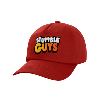 Stumble Guys, Καπέλο Baseball, 100% Βαμβακερό, Low profile, Κόκκινο