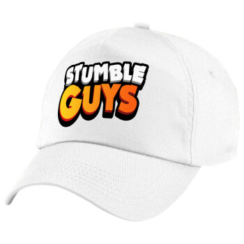 Stumble Guys, Καπέλο παιδικό Baseball, 100% Βαμβακερό Twill, Λευκό (ΒΑΜΒΑΚΕΡΟ, ΠΑΙΔΙΚΟ, UNISEX, ONE SIZE)
