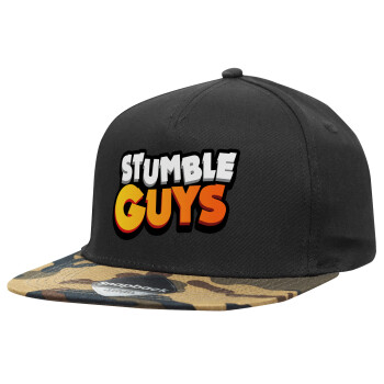 Stumble Guys, Καπέλο Ενηλίκων Flat Snapback Μαύρο/Παραλαγή, (100% ΒΑΜΒΑΚΕΡΟ, ΕΝΗΛΙΚΩΝ, UNISEX, ONE SIZE)