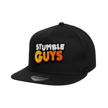 Stumble Guys, Καπέλο παιδικό Snapback, 100% Βαμβακερό, Μαύρο