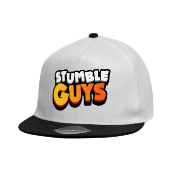 Stumble Guys, Καπέλο παιδικό Snapback, 100% Βαμβακερό, Λευκό