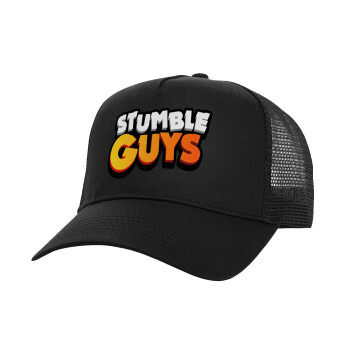 Stumble Guys, Καπέλο Structured Trucker, Μαύρο, 100% βαμβακερό