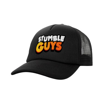 Stumble Guys, Καπέλο Ενηλίκων Soft Trucker με Δίχτυ Μαύρο (POLYESTER, ΕΝΗΛΙΚΩΝ, UNISEX, ONE SIZE)