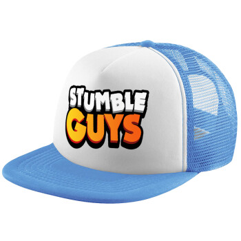 Stumble Guys, Child's Soft Trucker Hat with Blue/White Mesh (POLYESTER, CHILD, ONE SIZE)