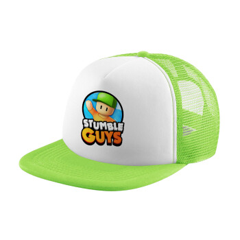 Stumble Guys, Καπέλο παιδικό Soft Trucker με Δίχτυ Πράσινο/Λευκό