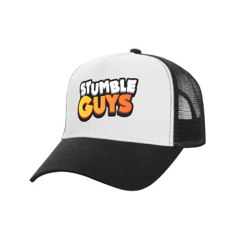 Stumble Guys, Καπέλο Structured Trucker, ΛΕΥΚΟ/ΜΑΥΡΟ