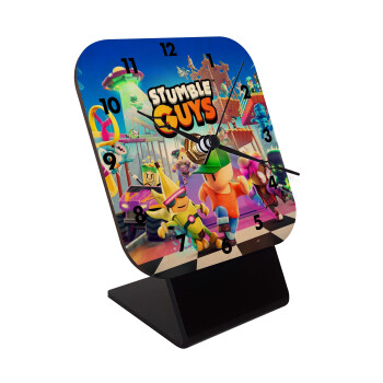 Stumble Guys, Quartz Table clock in natural wood (10cm)