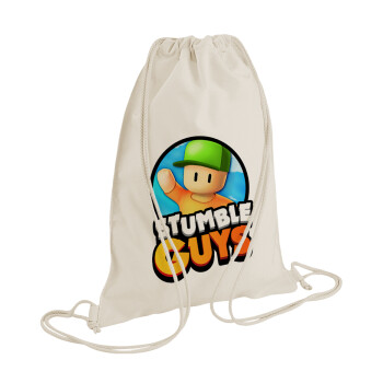Stumble Guys, Backpack bag GYMBAG natural (28x40cm)