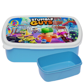 Stumble Guys, ΜΠΛΕ παιδικό δοχείο φαγητού (lunchbox) πλαστικό (BPA-FREE) Lunch Βox M18 x Π13 x Υ6cm