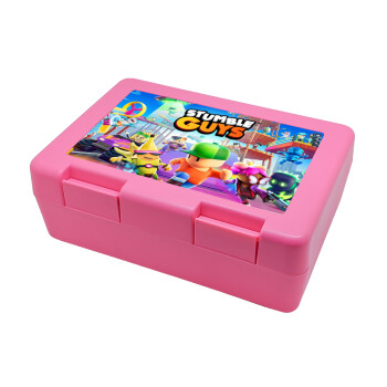 Stumble Guys, Children's cookie container PINK 185x128x65mm (BPA free plastic)