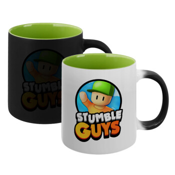 Stumble Guys, Κούπα Μαγική εσωτερικό πράσινο, κεραμική 330ml που αλλάζει χρώμα με το ζεστό ρόφημα (1 τεμάχιο)