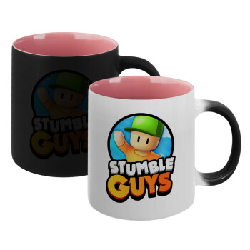 Stumble Guys, Κούπα Μαγική εσωτερικό ΡΟΖ, κεραμική 330ml που αλλάζει χρώμα με το ζεστό ρόφημα (1 τεμάχιο)