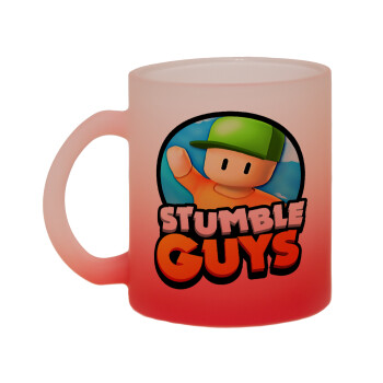 Stumble Guys, Κούπα γυάλινη δίχρωμη με βάση το κόκκινο ματ, 330ml