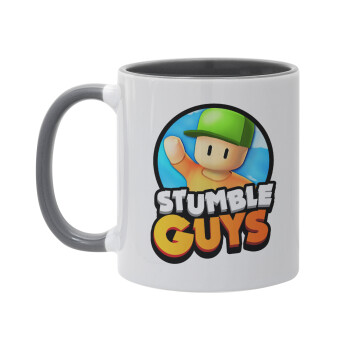 Stumble Guys, Κούπα χρωματιστή γκρι, κεραμική, 330ml