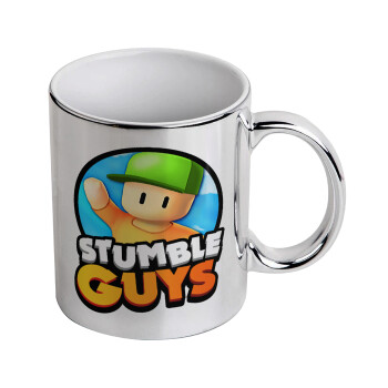 Stumble Guys, Mug ceramic, silver mirror, 330ml