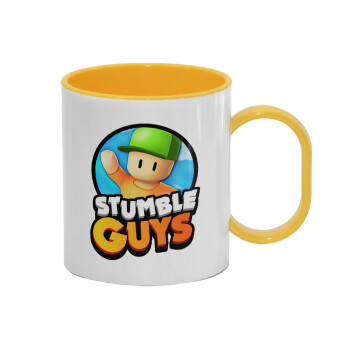 Stumble Guys, Κούπα (πλαστική) (BPA-FREE) Polymer Κίτρινη για παιδιά, 330ml