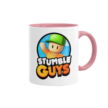 Stumble Guys, Mug colored pink, ceramic, 330ml