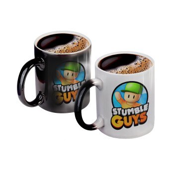 Stumble Guys, Color changing magic Mug, ceramic, 330ml when adding hot liquid inside, the black colour desappears (1 pcs)