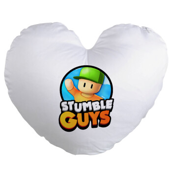 Stumble Guys, Μαξιλάρι καναπέ καρδιά 40x40cm περιέχεται το  γέμισμα